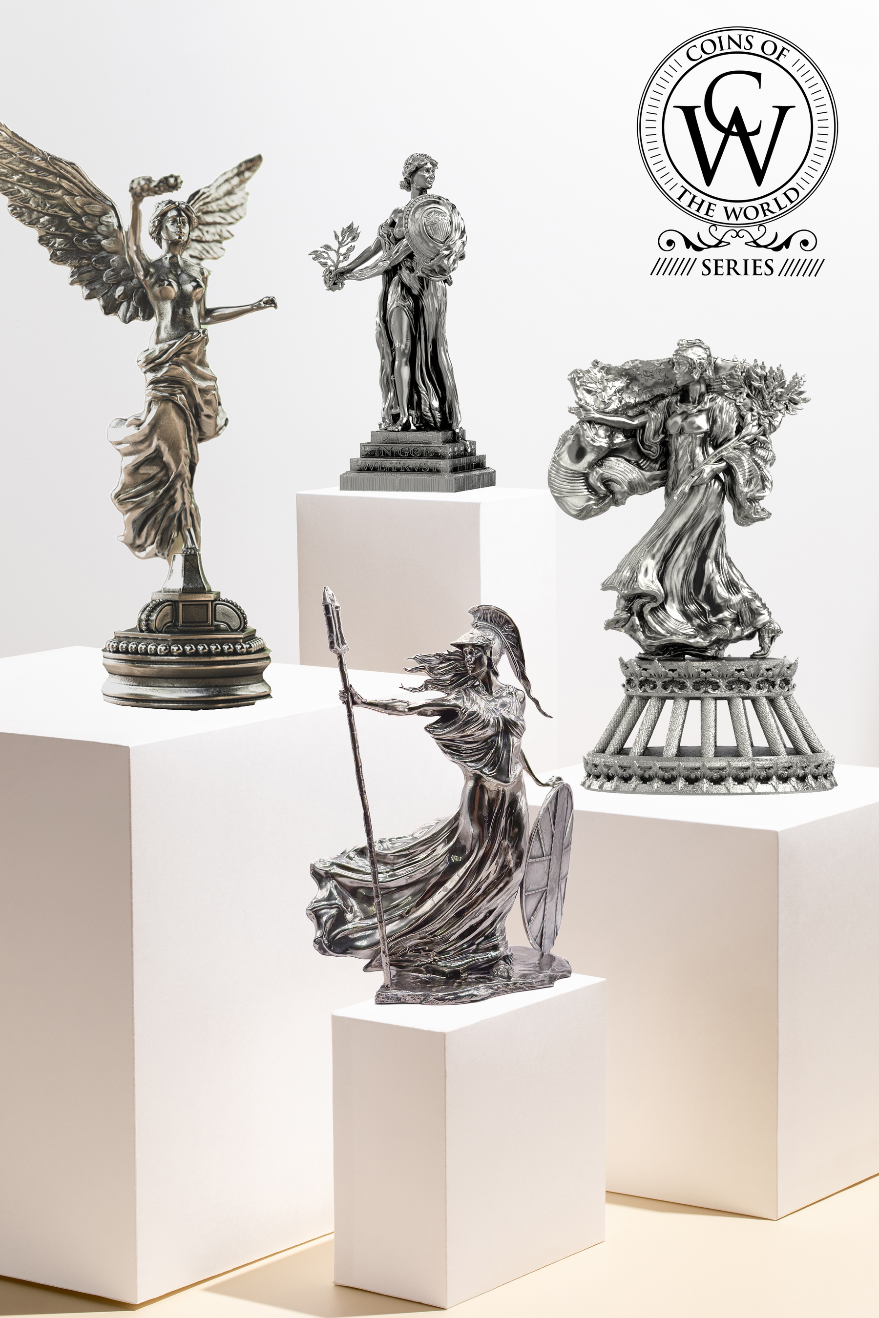 ☆アンティーク? 銅像 2体 銀の彫像 – 家宝品質の貴金属の収集品とギフト – SilverStatues.com