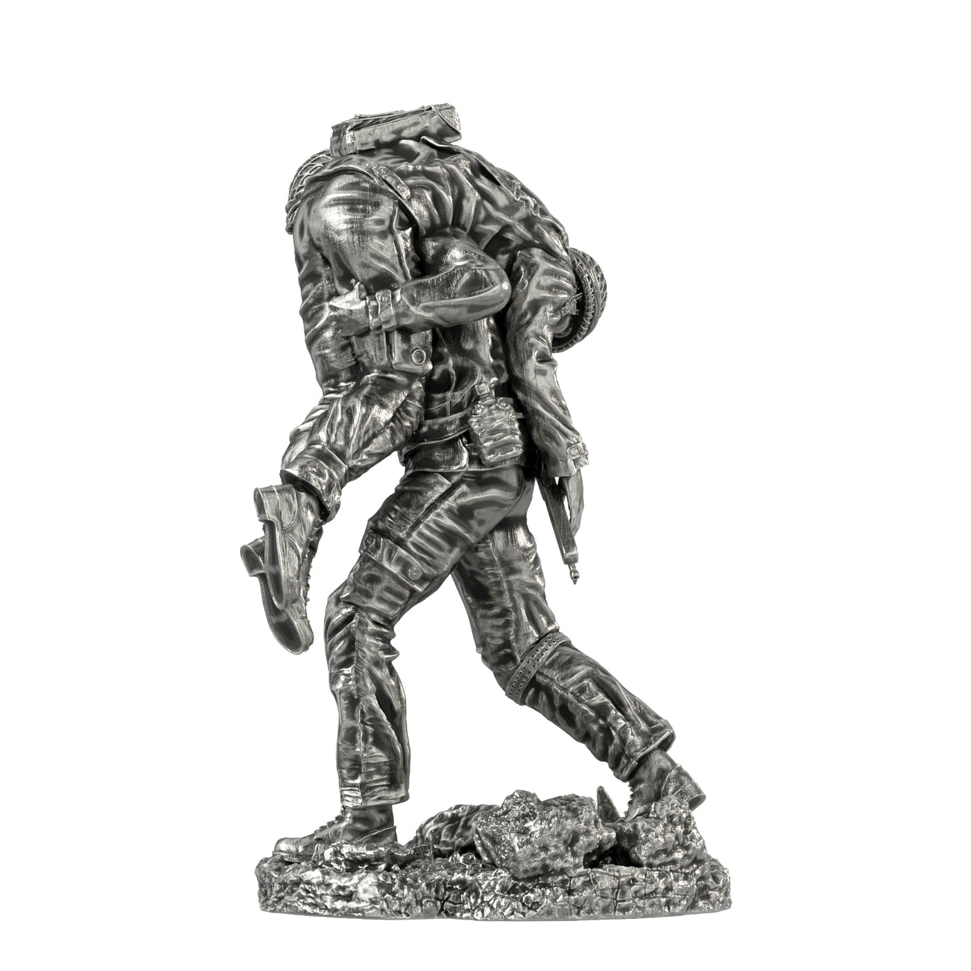 The Wounded Soldier - Silver Soldier - SilverStatues.com