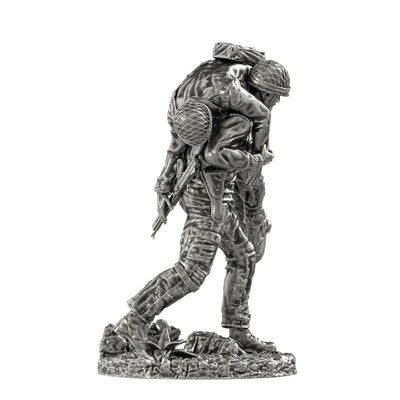 The Wounded Soldier - Silver Soldier - SilverStatues.com