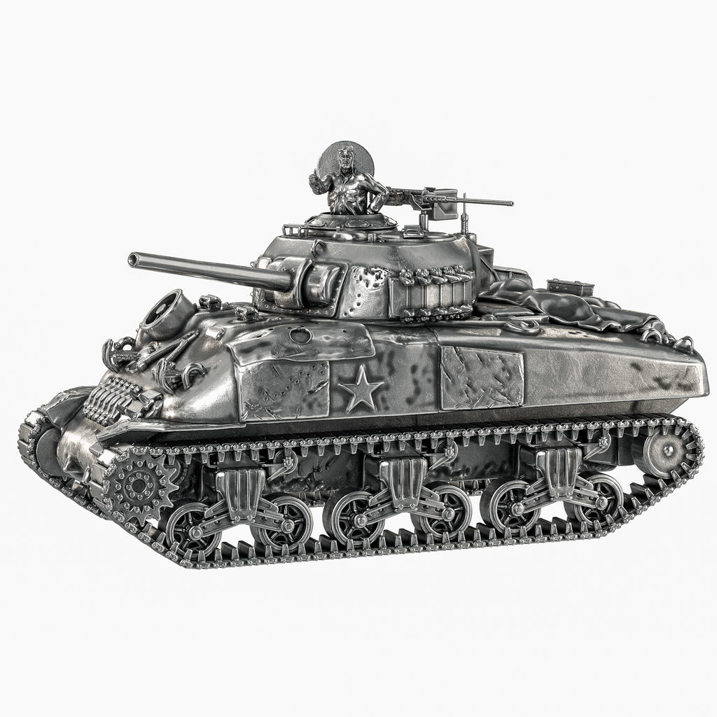 シャーマン戦車 – SilverStatues.com M4 Sherman 戦車モデル 純銀製 27g