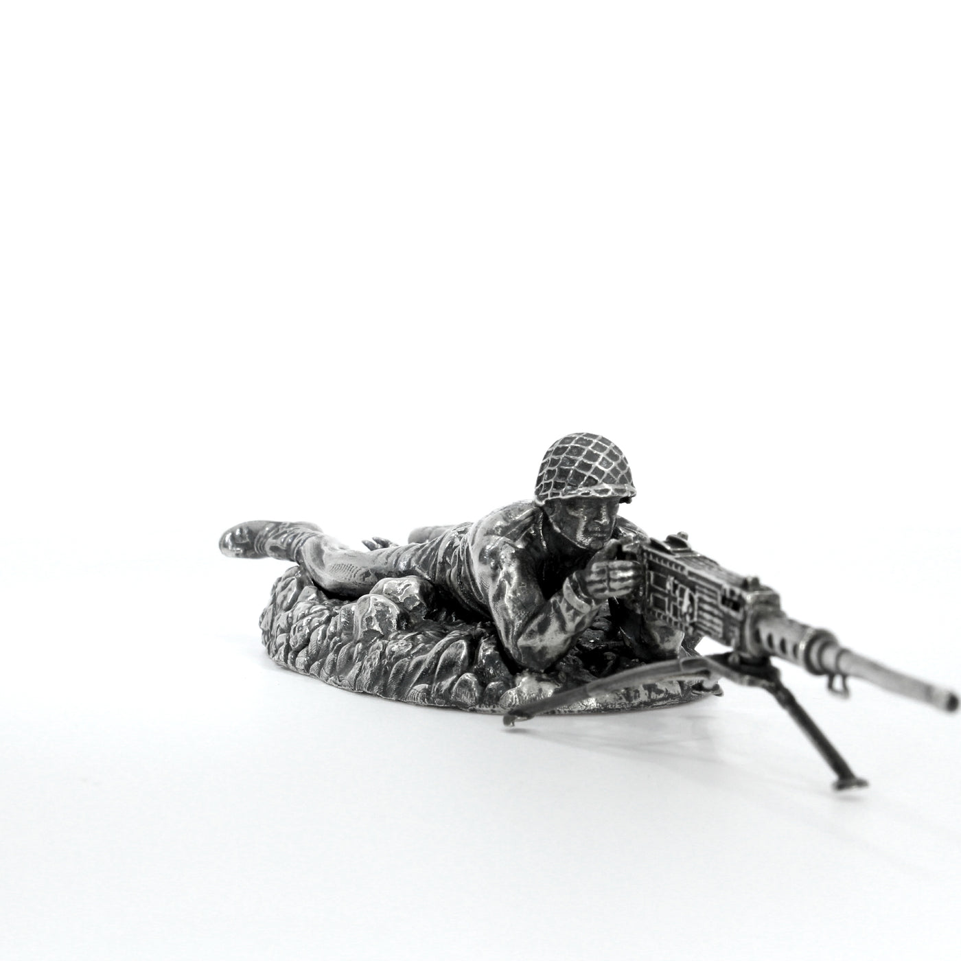 Browning Operator "Trigger Ted" - Silver Soldier - SilverStatues.com