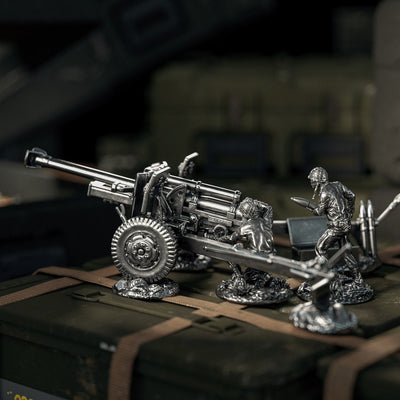 M101 Operator "Harry S. Howitzer" - Silver Solder - SilverStatues.com